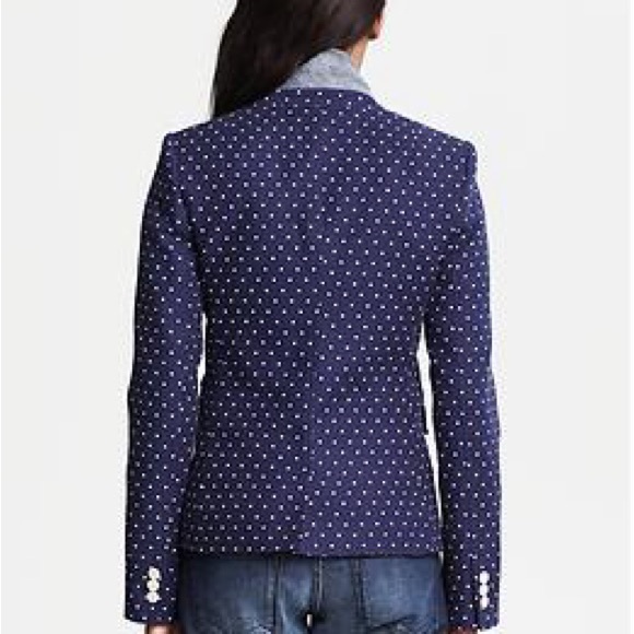 Banana Republic Blue and White Polka Dot Blazer size 8 - Picture 3 of 13